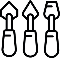 Painting studio trowel icon outline vector. Art painter. Artist shop