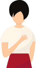 ฺBreast cancer screening or heart disease isolated on transparent background.