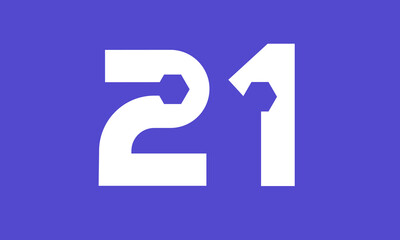 Number Blue Tech Modern Hexagon Logo