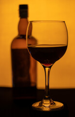 bottle and glass of wine