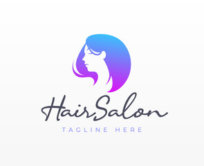 Beauty Woman Hair Salon Logo Design