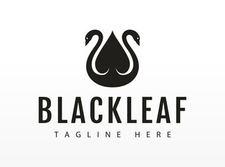 Black Swan Black Spades Ace Logo Design