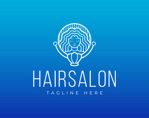 Beauty Mermaid Hair Salon Logo Design Template