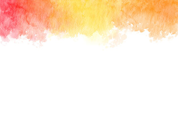Fototapeta premium Red Orange Yellow Top Border Edge Watercolor Design Element