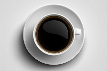 coffee cup mug with hot black coffee isolated, generative AI, drink, beverage, java, caffeine