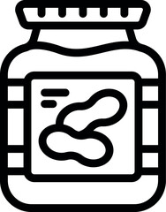Butter jar icon outline vector. American peanut. Cream food