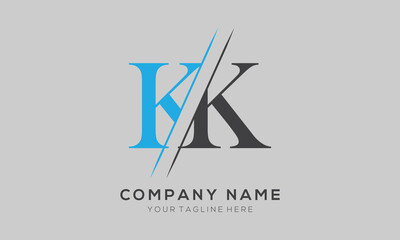 KK letter logo design template elements. KK letter vector logo.