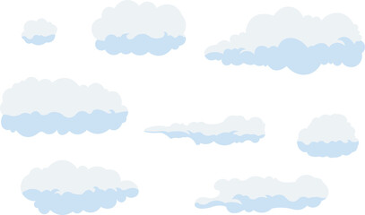 Abstract white cloudy set isolated on transparent background png file