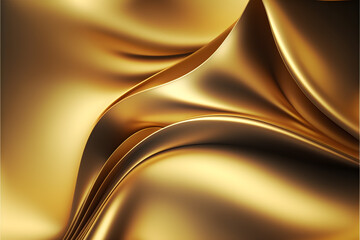 Smooth golden textured material background made with Generative AI technology