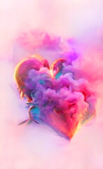 hearts afire - smoky floating heart shapes created with assistance from generative A.I.