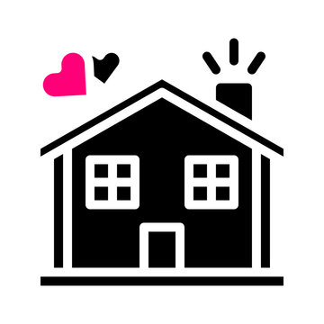 house icon solid black pink style valentine illustration vector element and symbol perfect.