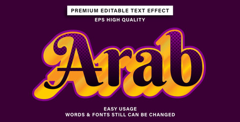 Editable text effect arab