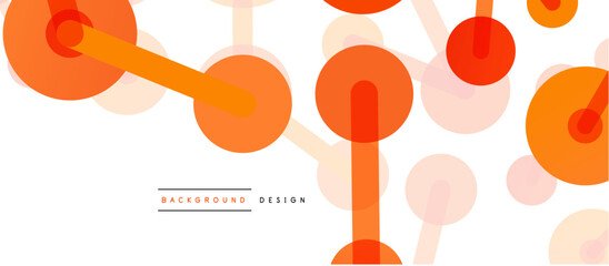 Line points connections geometric abstract background. Circles connected by lines. Trendy techno business template for wallpaper, banner, background or landing