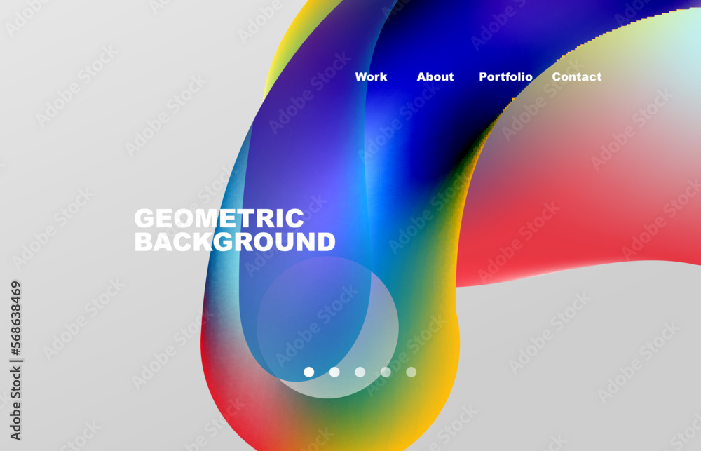 Fototapete Abstract liquid background for your landing page design. Web page for website or mobile app wallpaper