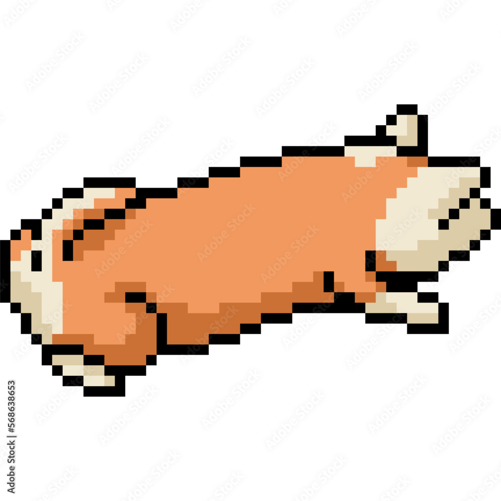 Poster pixel art corgi long back