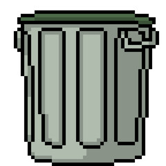 pixel art iron garbage can