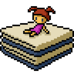 Naklejka premium pixel art doll on blanket