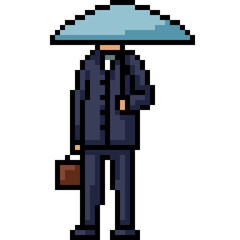 Fototapeta premium pixel art office worker umbrella