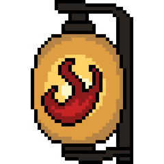 Obraz premium pixel art fire light lantern