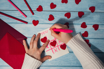 Valentines Day. Instructions for making valentine cards. Text YOU WON MY HEART and tic tac toe game...