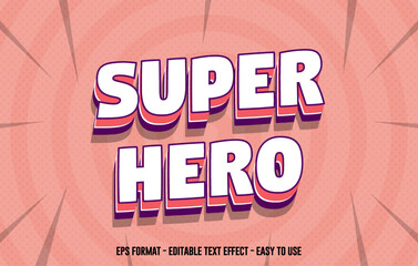 Fototapeta na wymiar Editable text effect, Super Hero 3d text style template, Comic Text Effect Vector Art