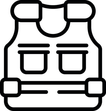 Safe vest icon outline vector. Army jacket. Tactical proof