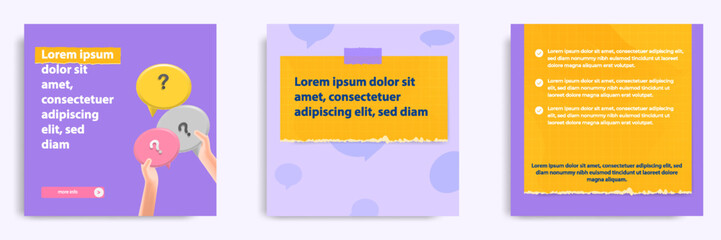 Social media carousel post banner layout for tips, did you know, podcast, motivation, self-development, product, service knowledge template. Torn paper design element and texture