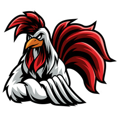 Rooster head mascot logo template © Ilhustrator