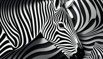 Fototapeta na wymiar Zebra themed computer wallpaper background. Unique. Generative AI.