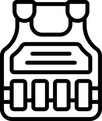 Army bulletproof vest icon outline vector. Military armor. Police bullet