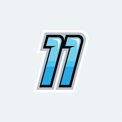 11 number racing design vector