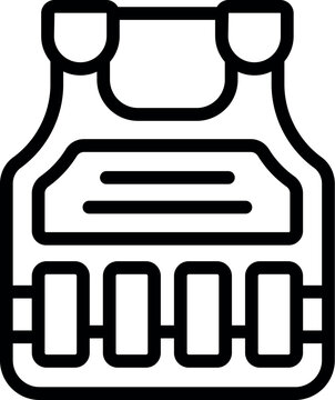 Army bulletproof vest icon outline vector. Military armor. Police bullet