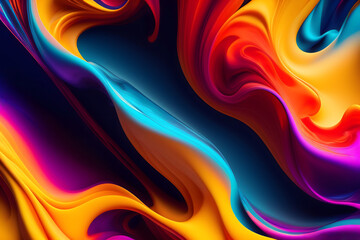 流線形に流れるインクアート　generative ai