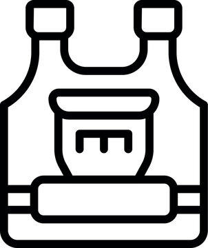 Tactical vest icon outline vector. Bulletproof armor. Jacket protection