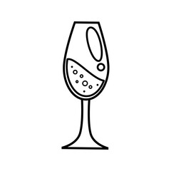 Drinking glass outline icon design, silhouette cocktail drink glass