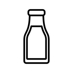 Milk bottle outline vector icon design