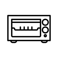 Microwave oven home appliances outline vector icon illustration
