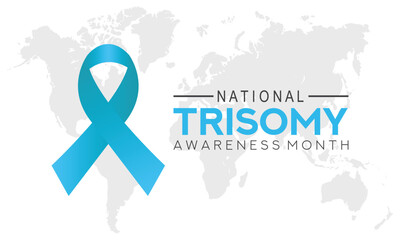 National trisomy awareness month. Trisomy is a chromosomal condition characterized by an additional chromosome.  Vector web banner, poster, card for social media, networks