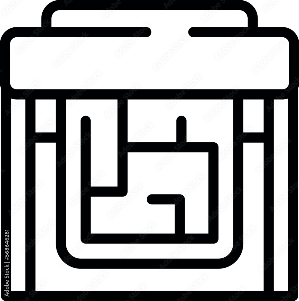 Poster data plotter icon outline vector. printer machine. offset copy