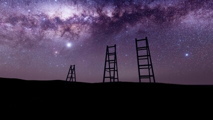 silhouette of a ladder © Hirzan