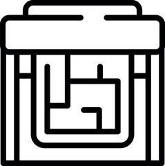 Data plotter icon outline vector. Printer machine. Offset copy