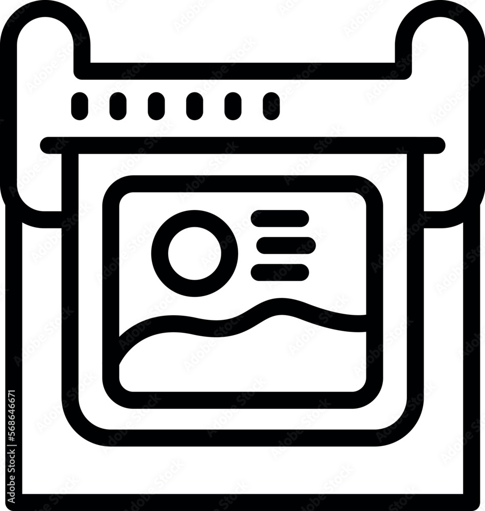 Poster plotter printing icon outline vector. format offset. data large