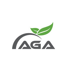AGA letter nature logo design on white background. AGA creative initials letter leaf logo concept. AGA letter design.