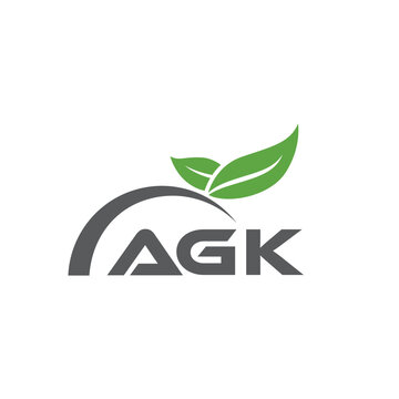 AGK letter nature logo design on white background. AGK creative initials letter leaf logo concept. AGK letter design.