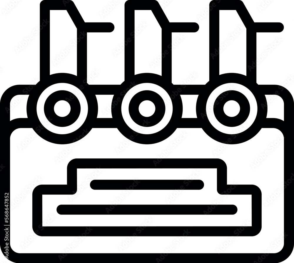 Poster digital plotter icon outline vector. printer machine. screen wide
