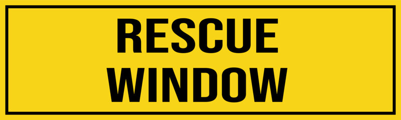 Rescue Window - Fire and Emergency Sign