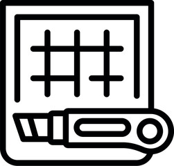 Knife plotter icon outline vector. Data device. Copy computer