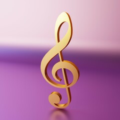 Fototapeta premium golden clef, treble clef, musical theme, golden treble