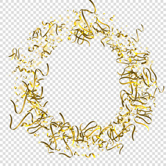 tinsel holiday Gold Foil serpentine ribbon star