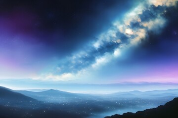 神秘的な星空　銀河　天の川　generative ai